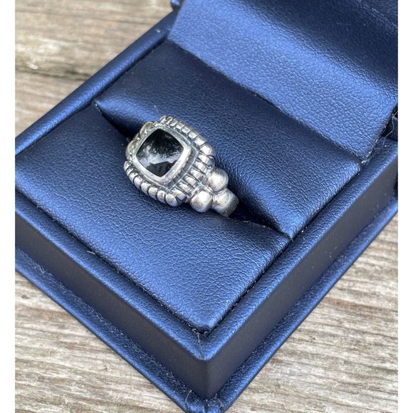 Vintage sterling Silver Onyx Ring Size 5.5 Boho Tribal - Picture 2 of 11
